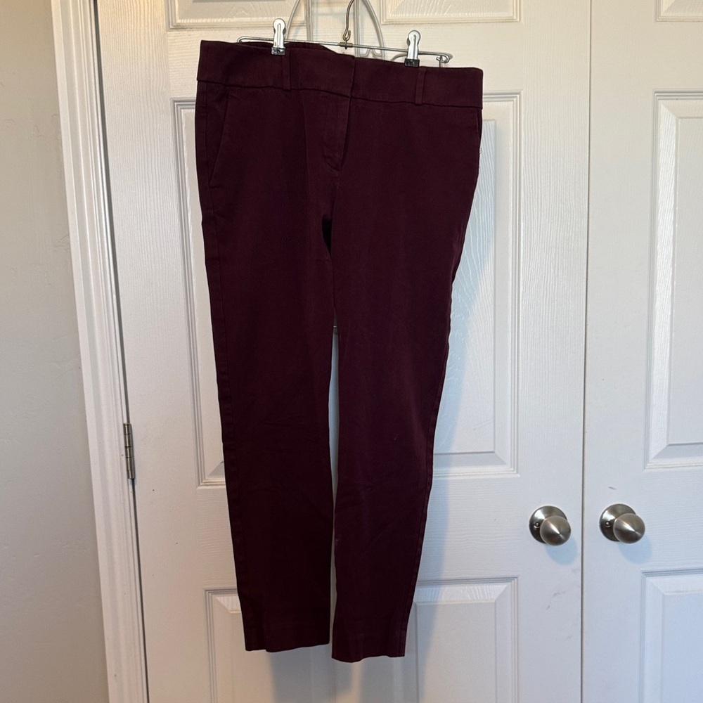Ann Taylor Burgundy Ankle Pants
